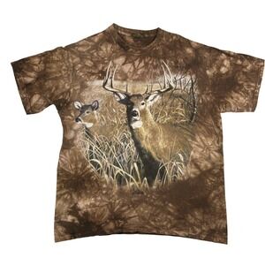 Vintage The Mountain Shirt Mens Large Deer Buck Wildlife‎ Graphic 90s USA